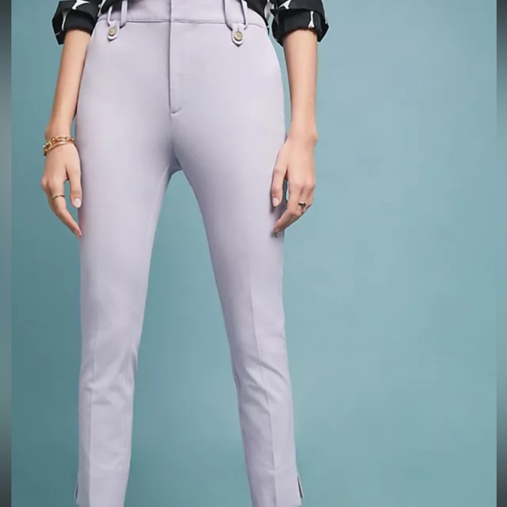 Anthropologie The Essential Slim Trousers Size 2 Light Purple Lilac